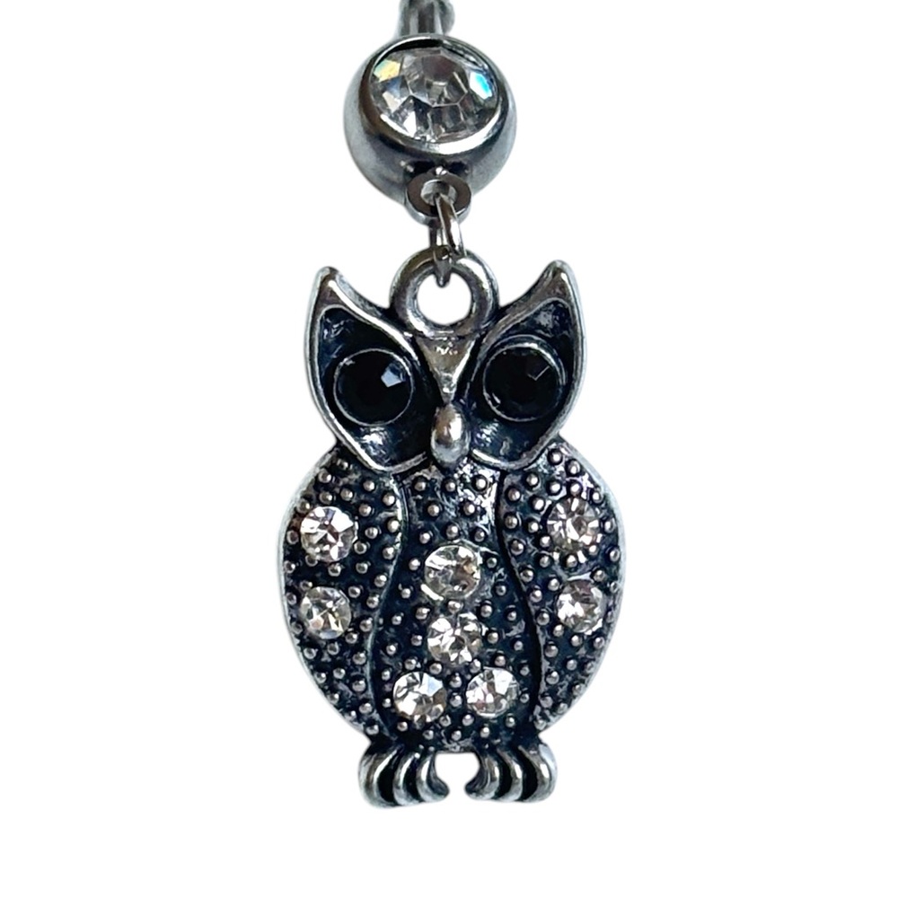 Owl Navel Belly Button Ring Body Piercing Jewelry 14g